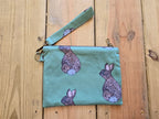 Bunny Rabbit Wristlet Zipper Pouch