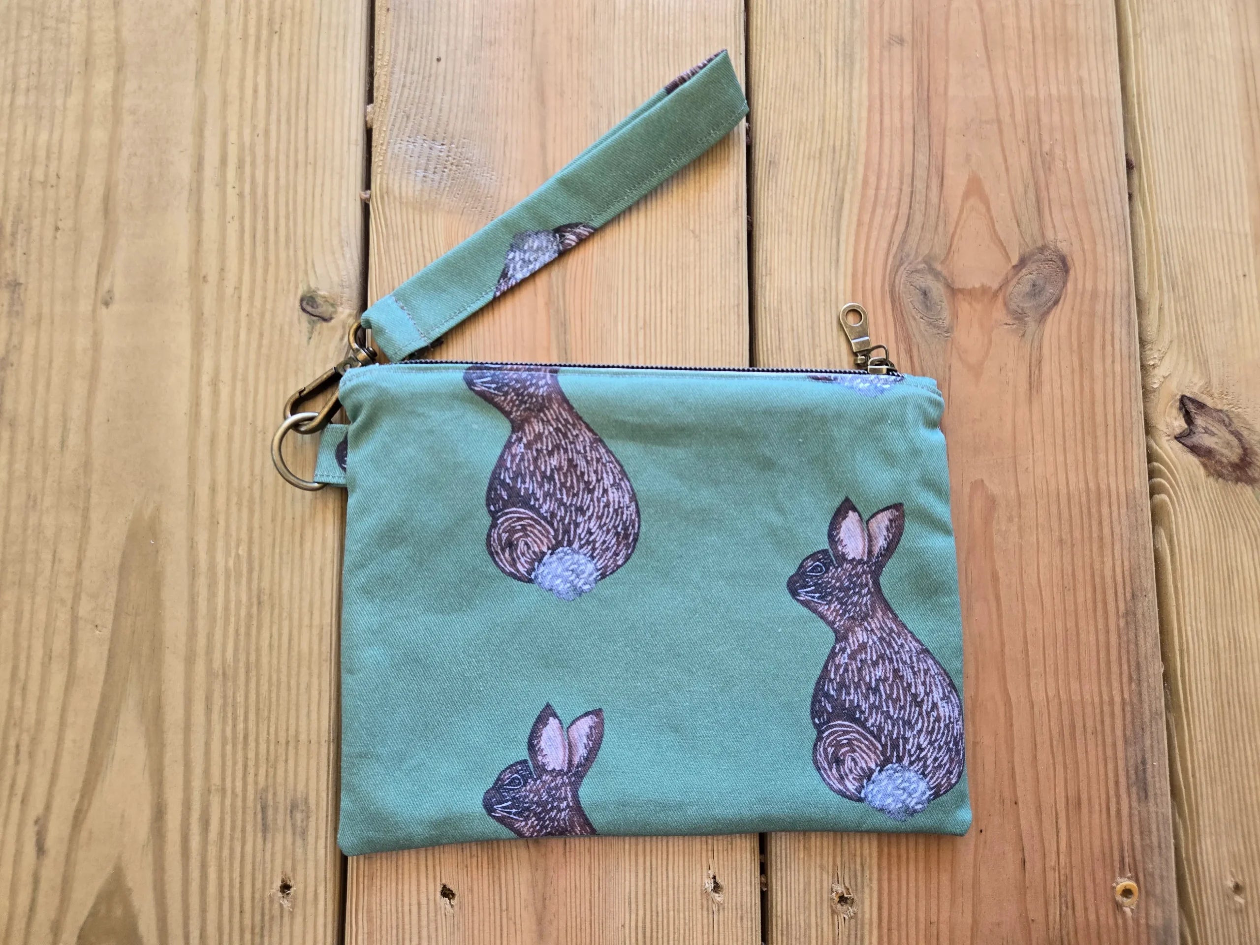 Bunny Rabbit Wristlet Zipper Pouch