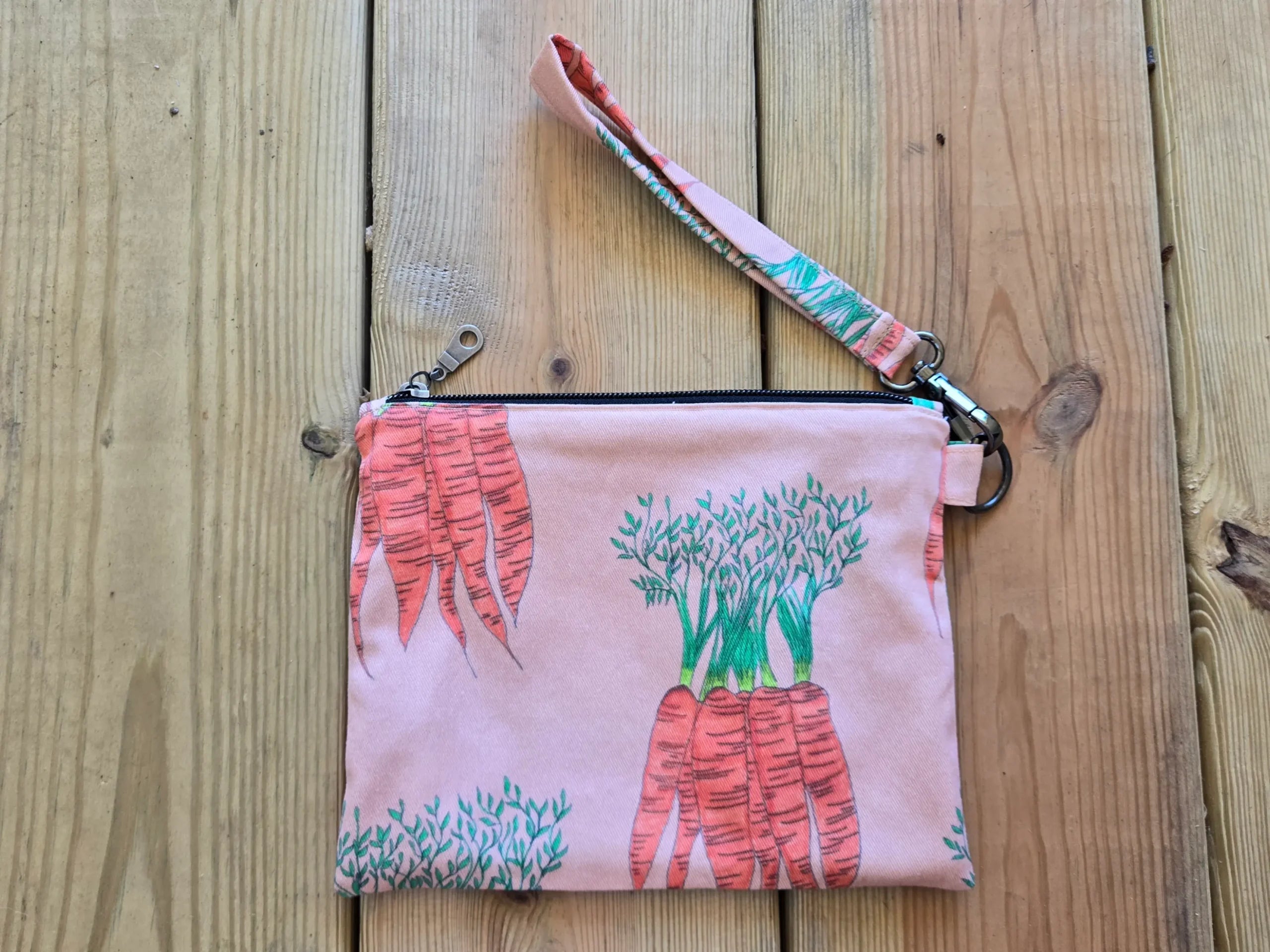 Carrot Wristlet Zipper Pouch