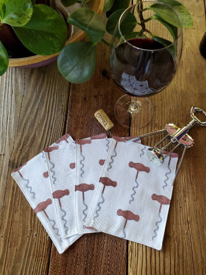 Corkscrew Cocktail Napkin Set