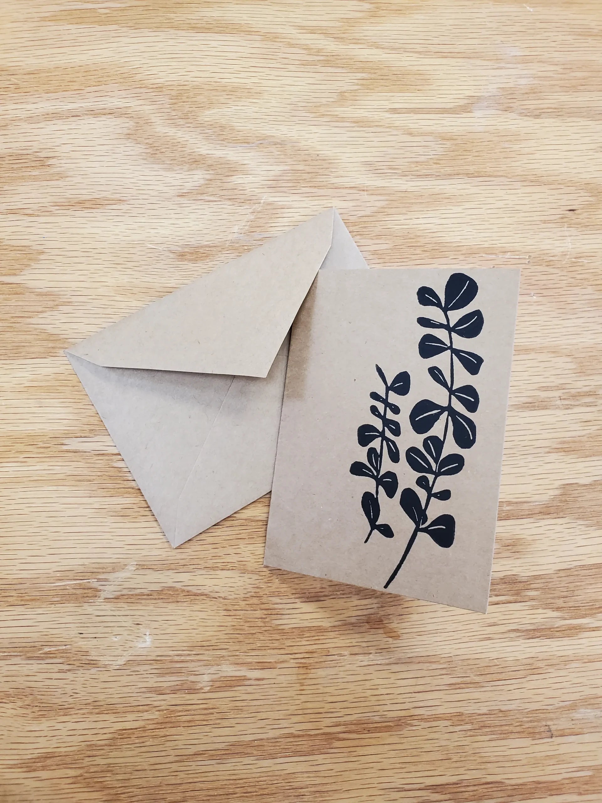Eucalyptus Linocut Notecard