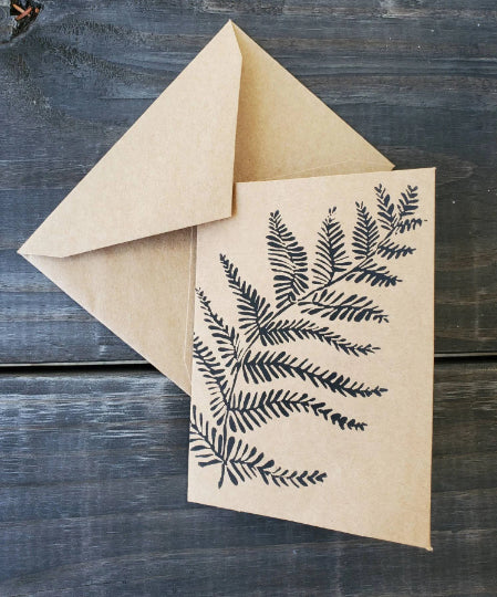 Fern Linocut Notecard