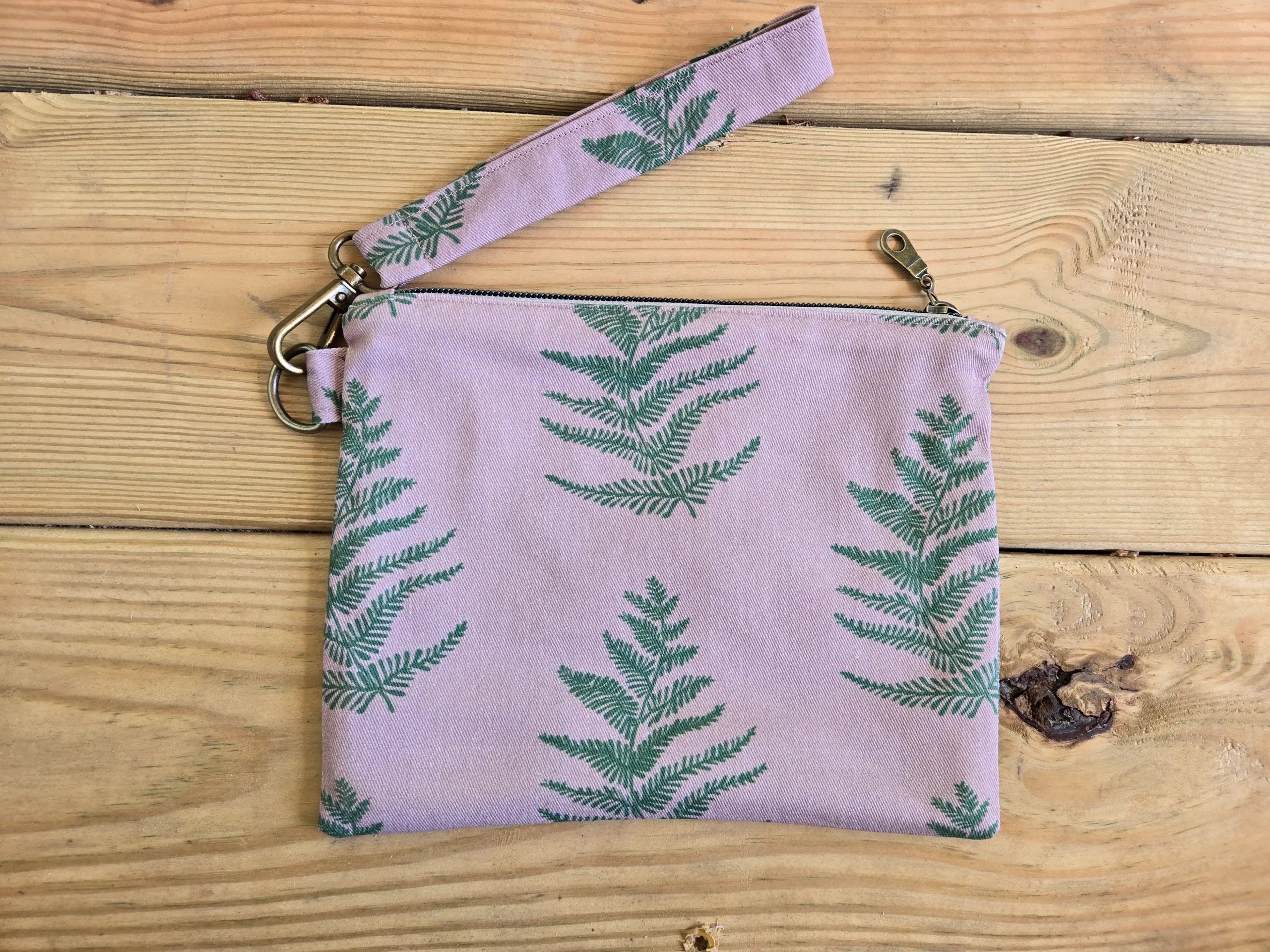 Fern Wristlet Zipper Pouch