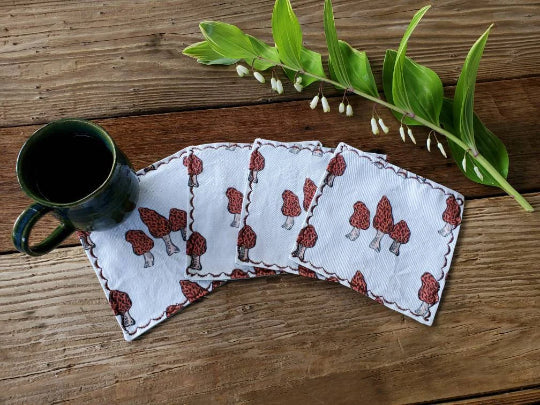 Morel Mushroom Cocktail Napkin Set
