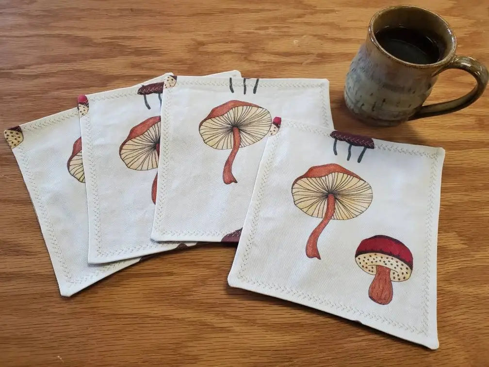 Mushroom Cocktail Napkin Set