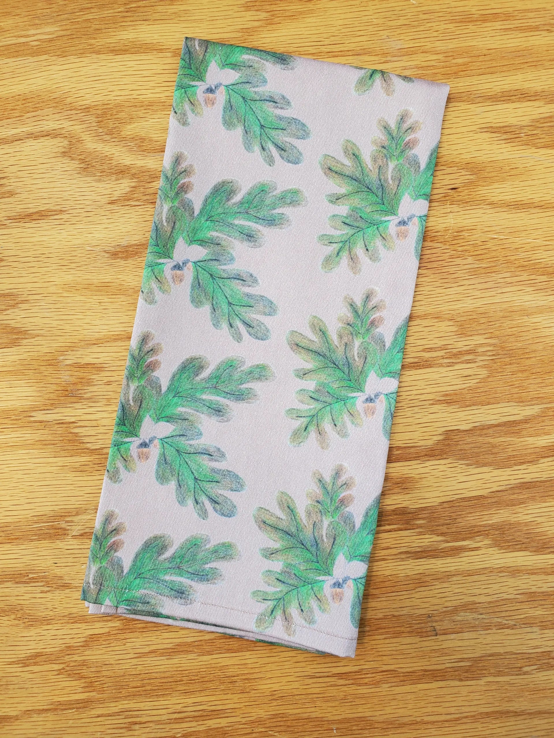Oak Leaves Tea Towel