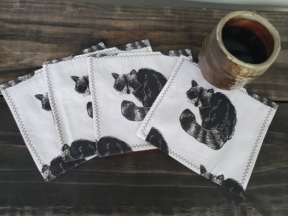 Raccoon Cocktail Napkin Set