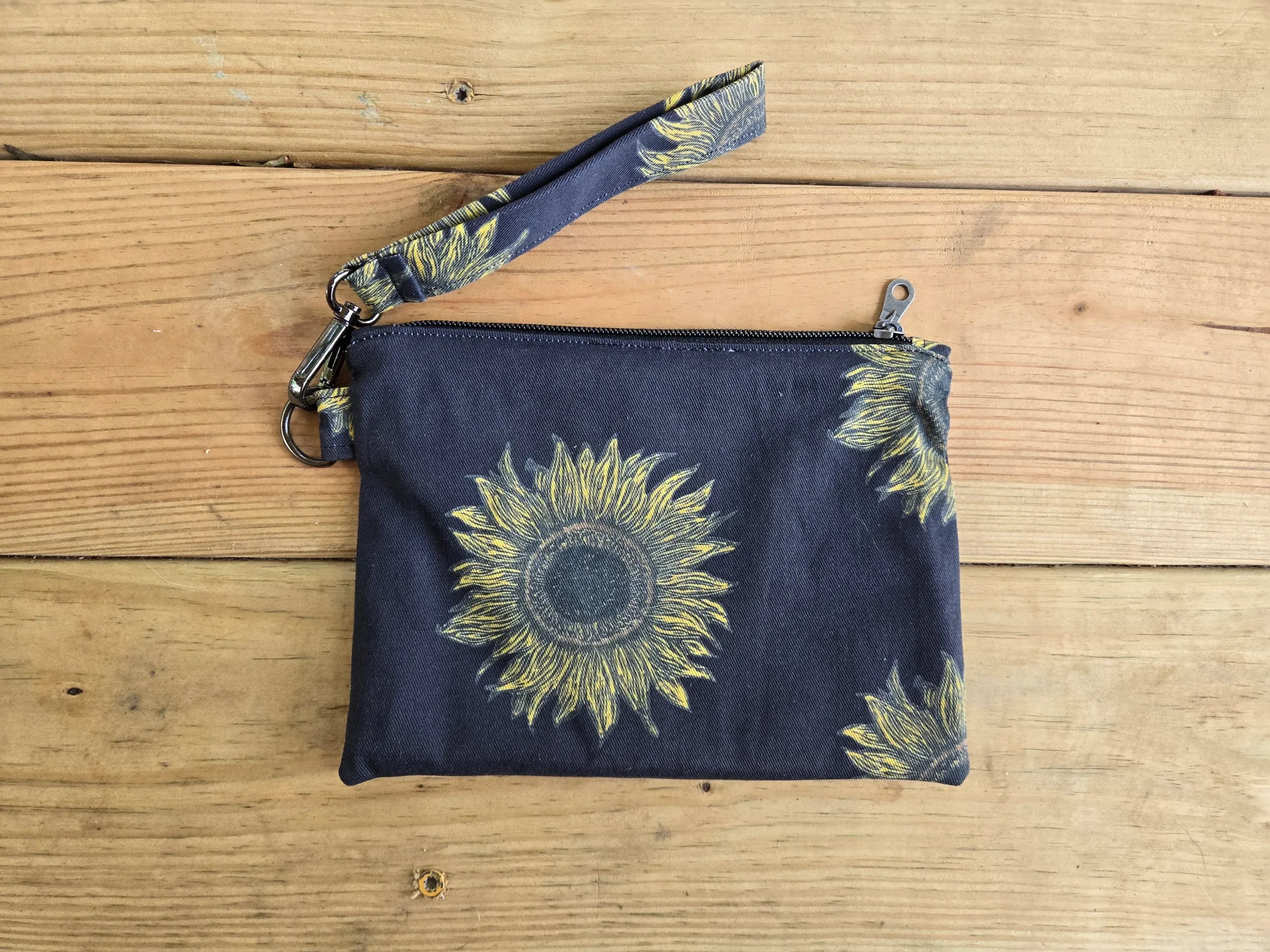 Sunflower Wristlet Zipper Pouch