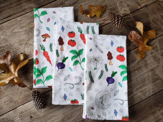Veggie Moon Tea Towel