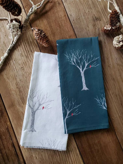 Winter Bird Tea Towel
